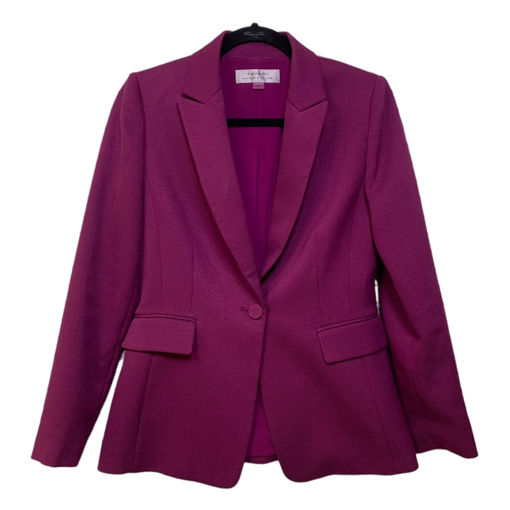 Tahari Magenta Single-Button Blazer